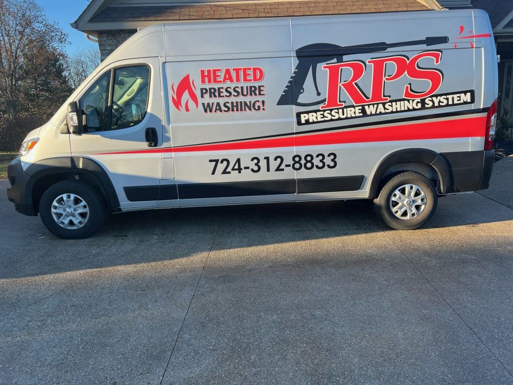 Van with RPS logo and pressure system label