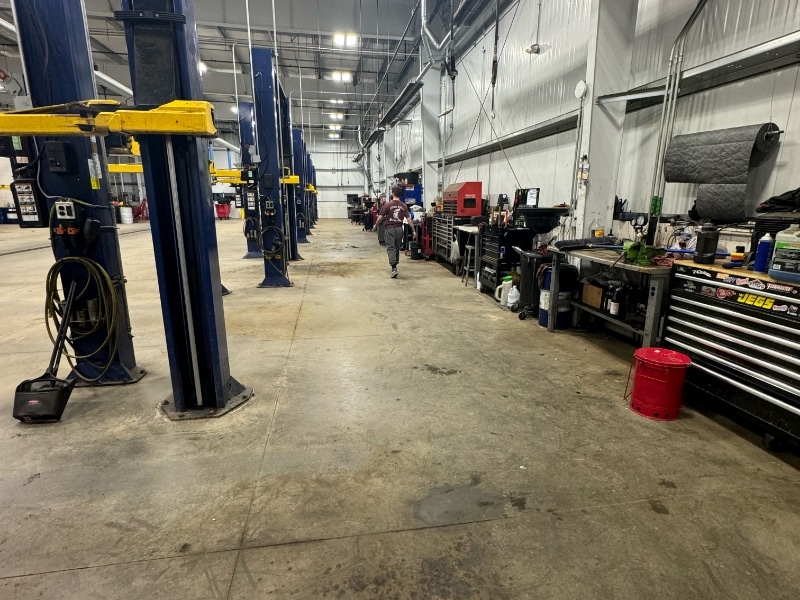 dirty factory floor interior