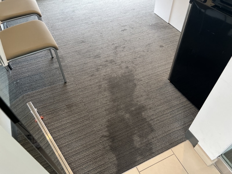 dirty carpeted office floor